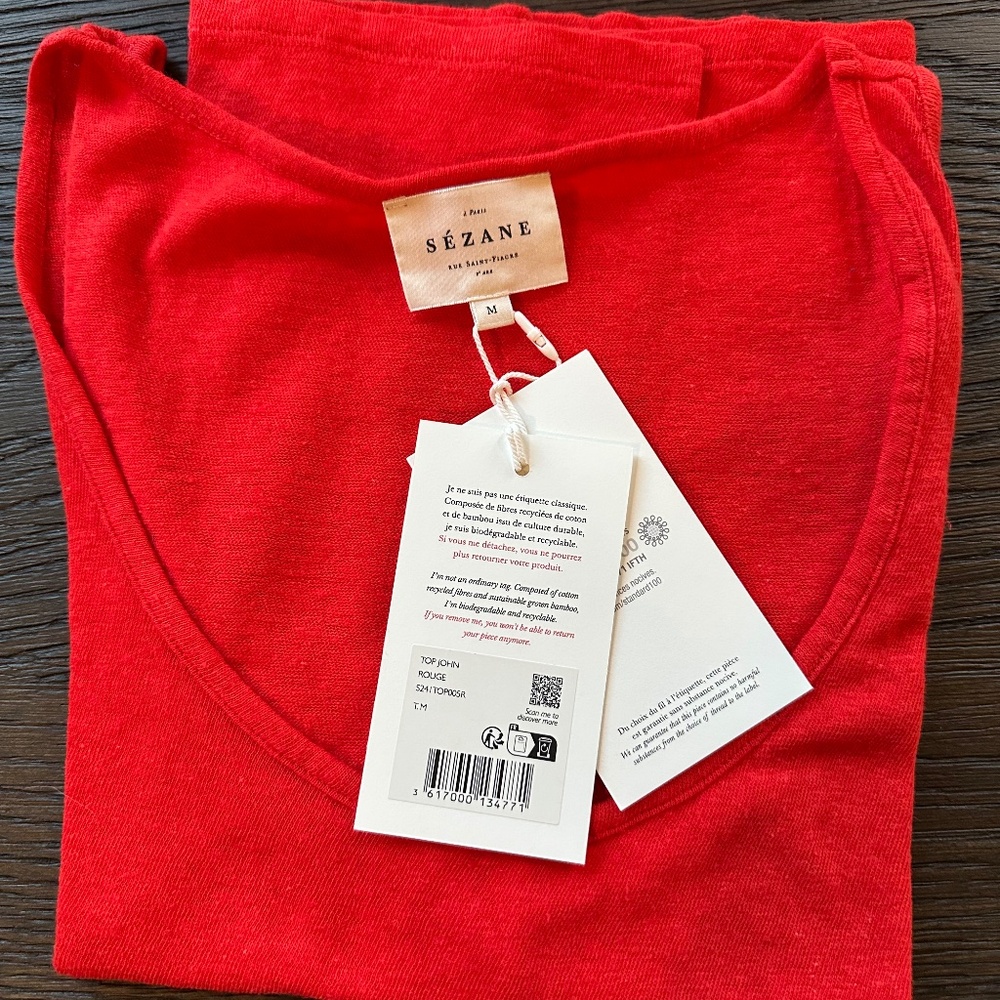Sezane John Top Red - Size M